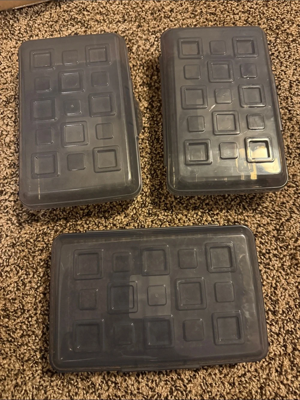 Plastic Storage Case for Electronics, Pens, Pencils, Crayons - Set of 3